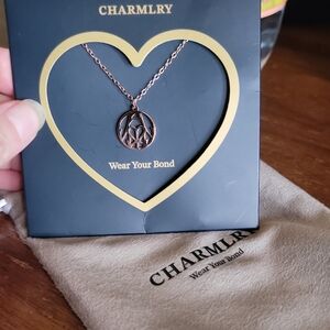 Charmlry Rose  Gold Toned Pendant Necklace